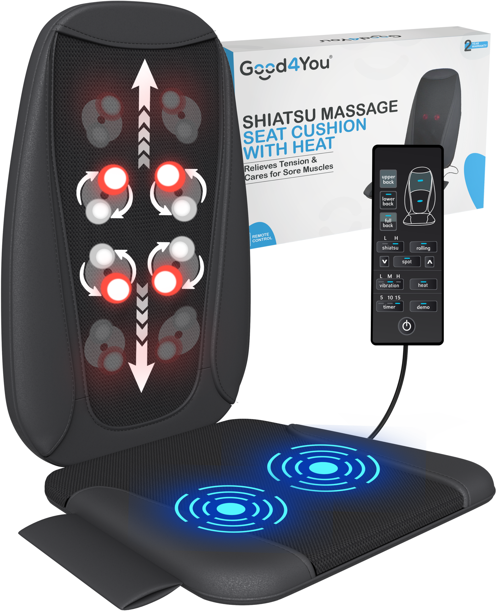 Good4You Shiatsu Massagestoel met Warmtekussen